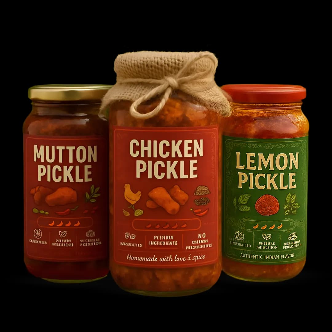 Jars of pickled vegetables